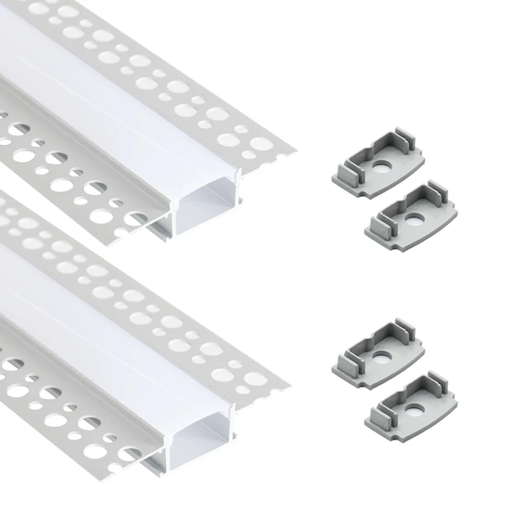 Customization for ceiling bar Lighting strips 1m 2m 3m alu channel recessed drywall gypsum wall plaster in aluminium led profile