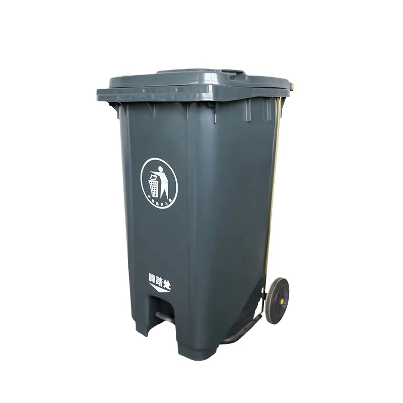 Hot Sales Garbage Can  Wheelie Industrial Plastic 240L Large Size Outdoor Silk Screen Printing Rotomold Rectangular Bin