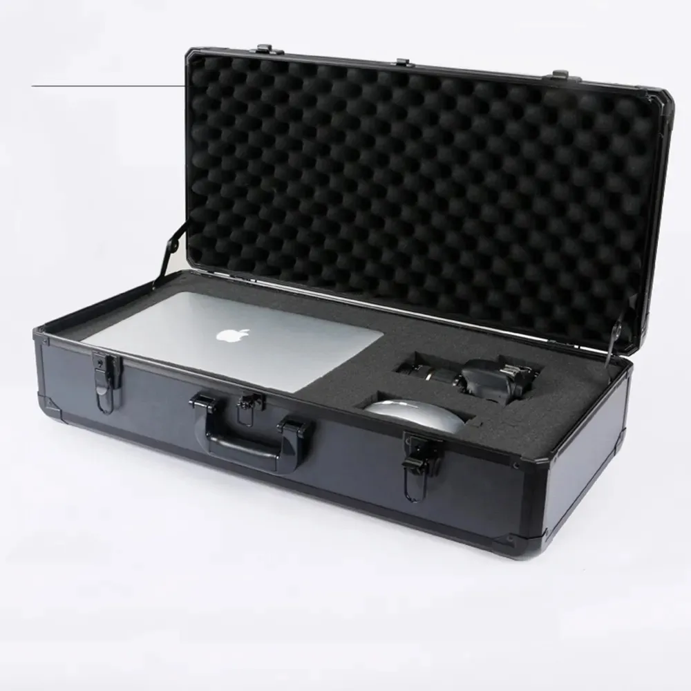 China products BUSINESS SUITCASE Black custom  aluminum Attach alloy Case frame large alloy notebook  with key  code lock