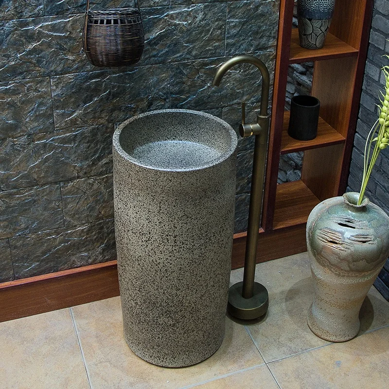 Factory direct popular design Ceramic bathroom sink standing mounted pedestal basin