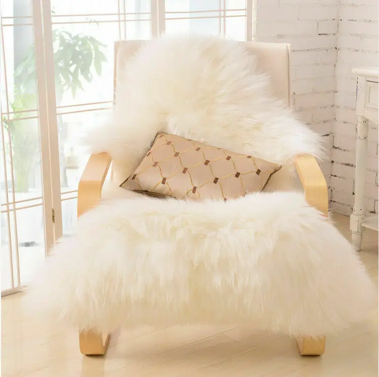 Wholesale Custom Long Hair Pure White New Zealand Australian Natural Sheep Skin Rug Real Fur Rug Genuine Sheepskin Rug Real