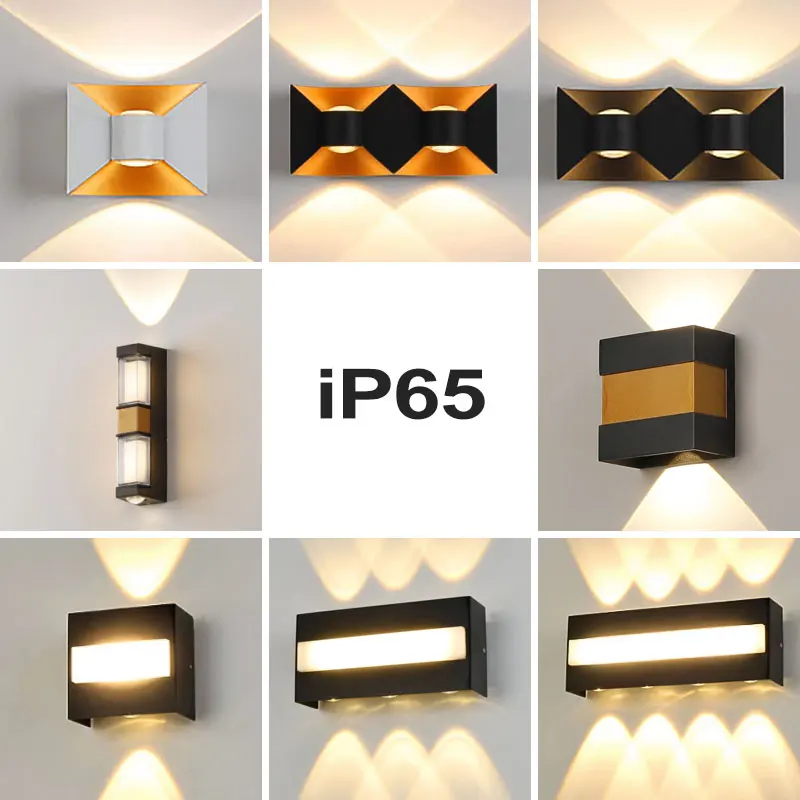 Nordic Design Black White Round Wall Lamp Aluminum Hotel Waterproof Outdoor Lights for House Porch Garage Front Door