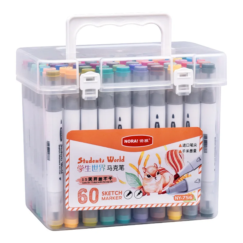 Factory Wholesale 12/24/36/48/60 Color Water Based Marker Pen Set