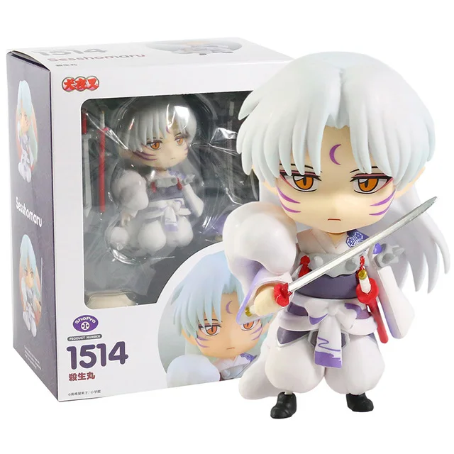 Cute Versions 10cm Inuyasha #1300 Sesshomaru 1514 Anime Action Figure Collection Change Face Doll