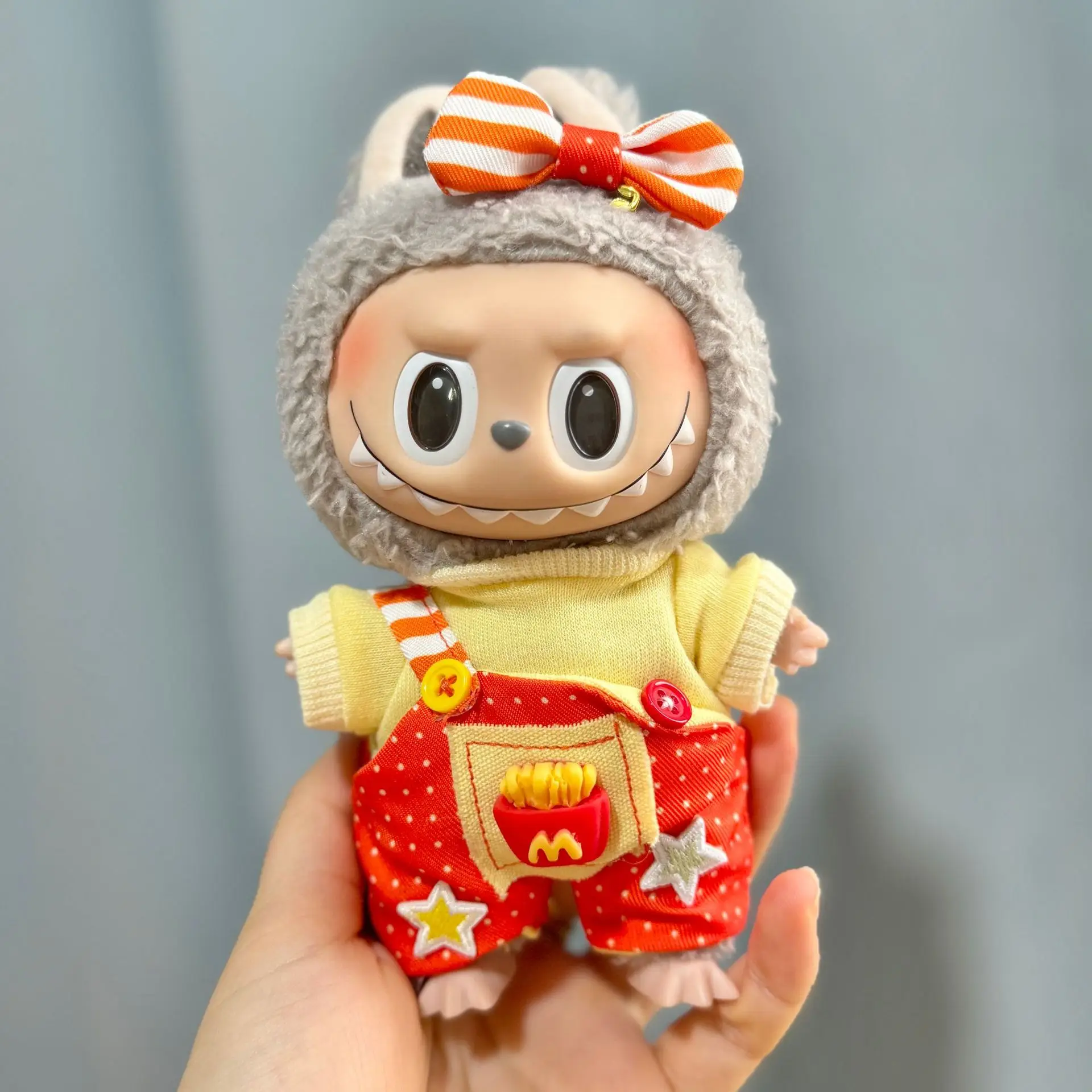 Cute Dress Outfit Clothes only 17cm Labubu Chill Toy Cloth labubu macaron Shirt Set Stuffed Plush Toys labubu suit only cloth