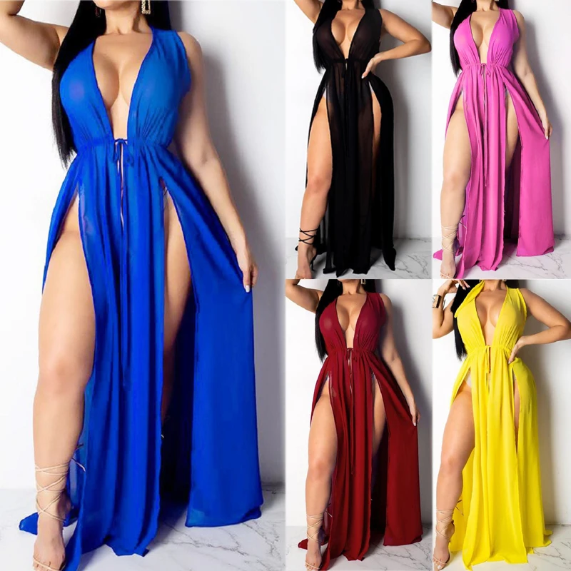 2021 Beach Wear Swim Suit Cover Ups Beach Maxi Dress Sexy