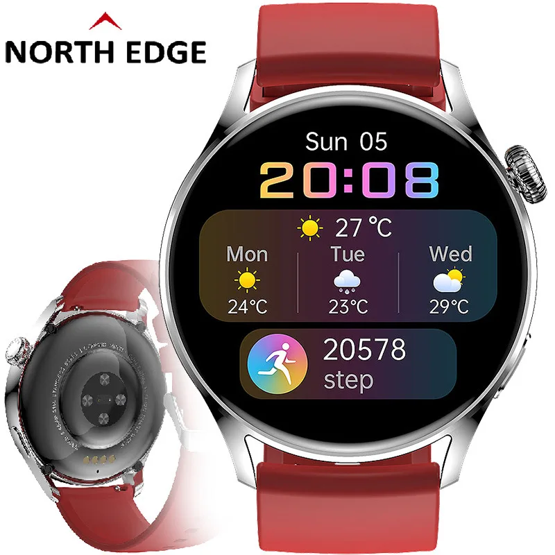 North edge Q3 heart rate sleep blood oxygen monitoring, blood pressure measurement information push call Watch