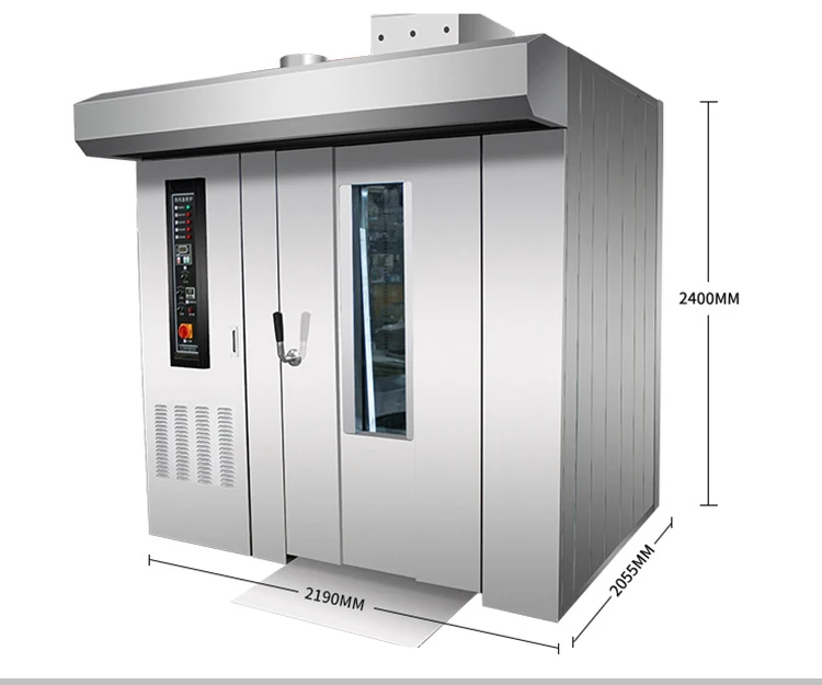Industrial Commercial Automatic Bread Production Machine 32 Trays Gas Diesel Electric Bread Rotary Oven for Bakery