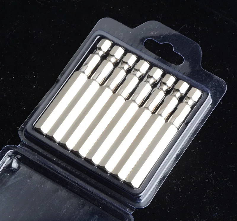 8PCS/BOX  hexagonal air bit 65MM*H8   hex  bit 1/4 Inch S2 Steel  Hexagonal screwdriver bit