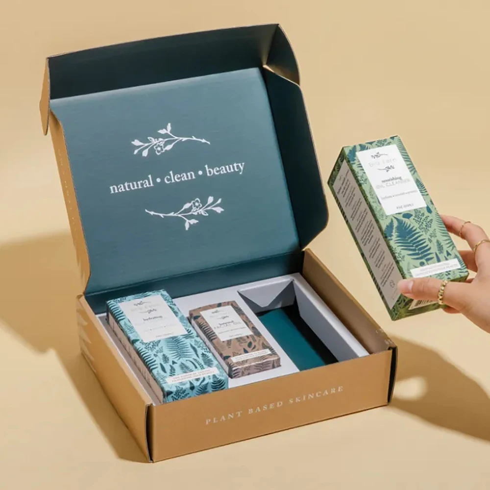 Упаковка для косметики из гофрированного картона с логотипом на заказ