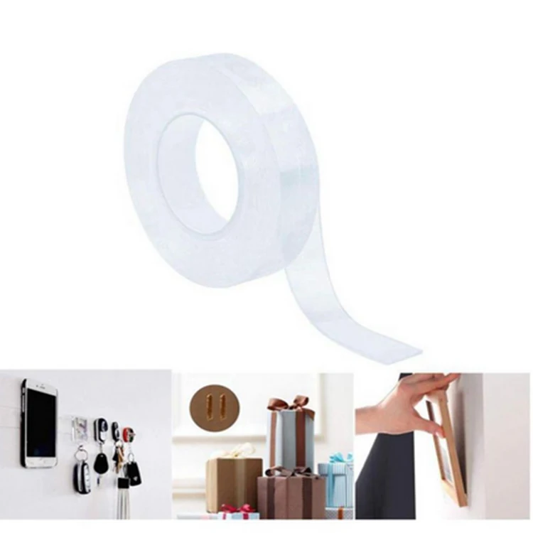 Washable Adhesive Glue Traceless Nano Gel Grip Tape Waterproof Double Sided Multipurpose Transparent Poster Nano Tape Reusable