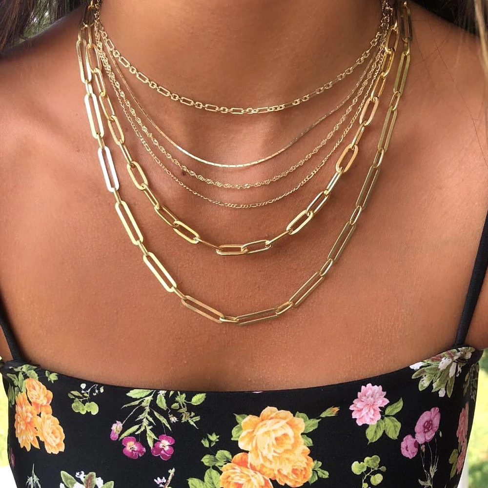 Promotion 45cm square link chain iced out bling micro pave cz women Modern Cable Chain Necklace