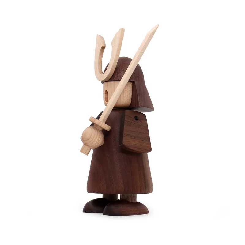 new product solid wood Soldier kids toy warrior ornament walnut wood crafts for home decoration