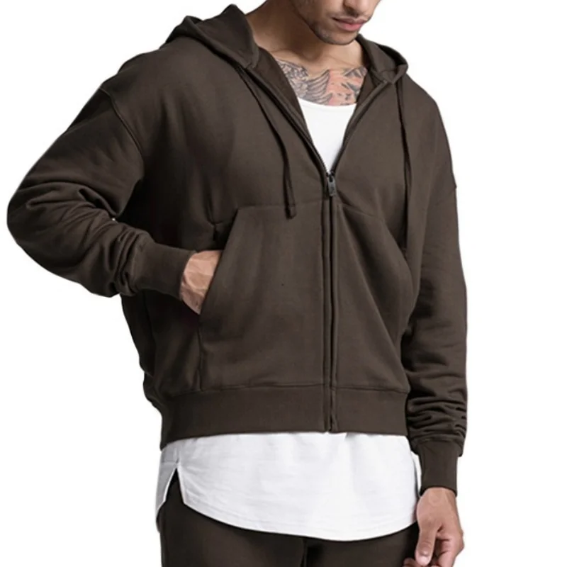 OEM custom blank hoodie Oversized loose drawstring hoodie Embroidery logo zipper hoodie