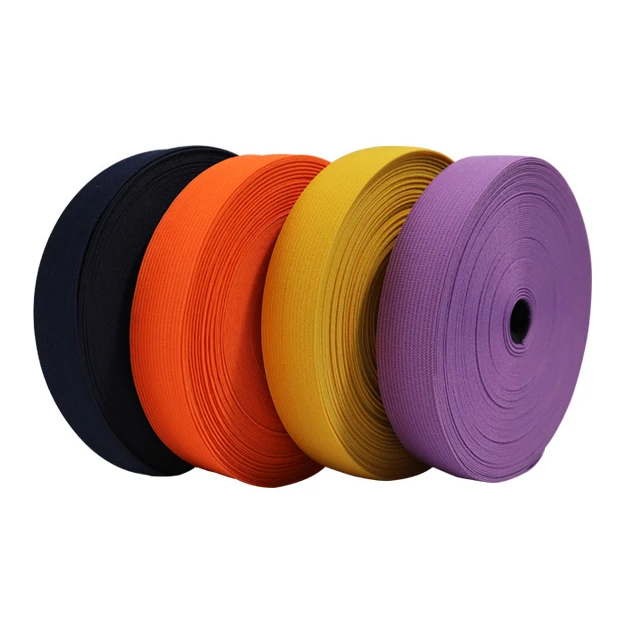 Competitive Price High Tenacity Nylon/Polyester Knitted Elastic Band Soft Fabric Knit Webbing Tape For Garment Accessories