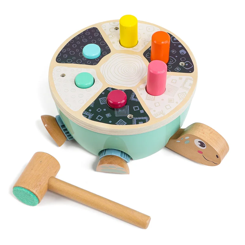 Topbright Educational Wooden Turtle Hammer Toy Turtle Pounding Learning Children Toys