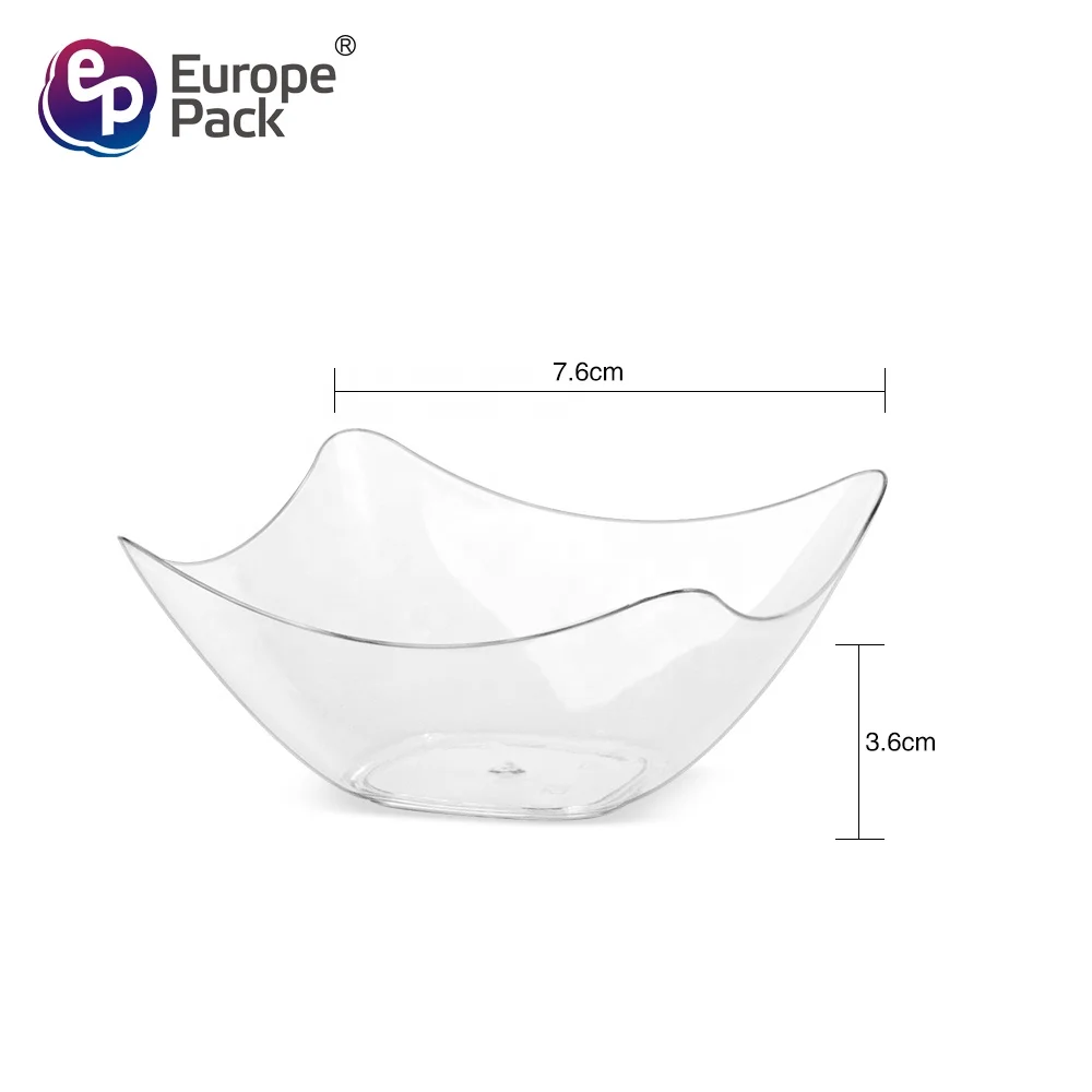 High quality wholesale 2023 PS Tableware 79ml Plastic Clear Dessert Dish Plate Dish Food & Beverage Stores