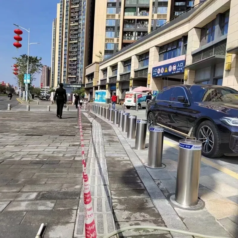 Hydraulic Rising Bollard Barrier Traffic LED Column Blocker Steel Parking Lot Road Blocker with Traffic LED