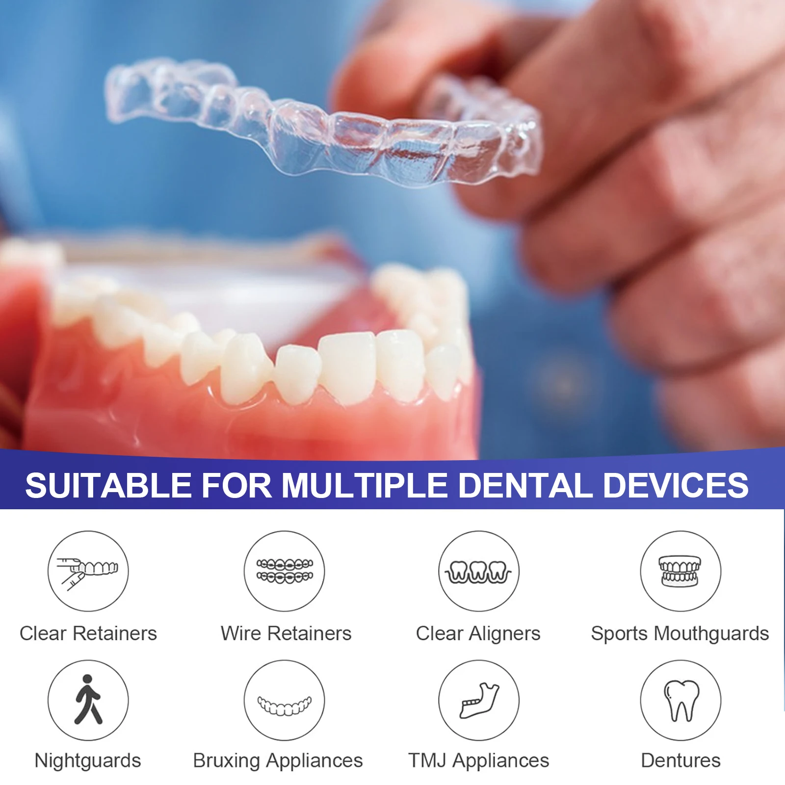 Customized Dental Hygiene Tablets: Whiten and Clean Retainers and Dentures