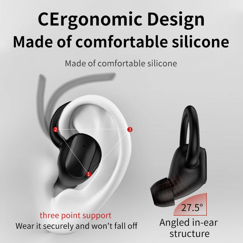 2022 True Wireless Stereo X10 TWS ear hook headphone running sports earbuds with earhooks