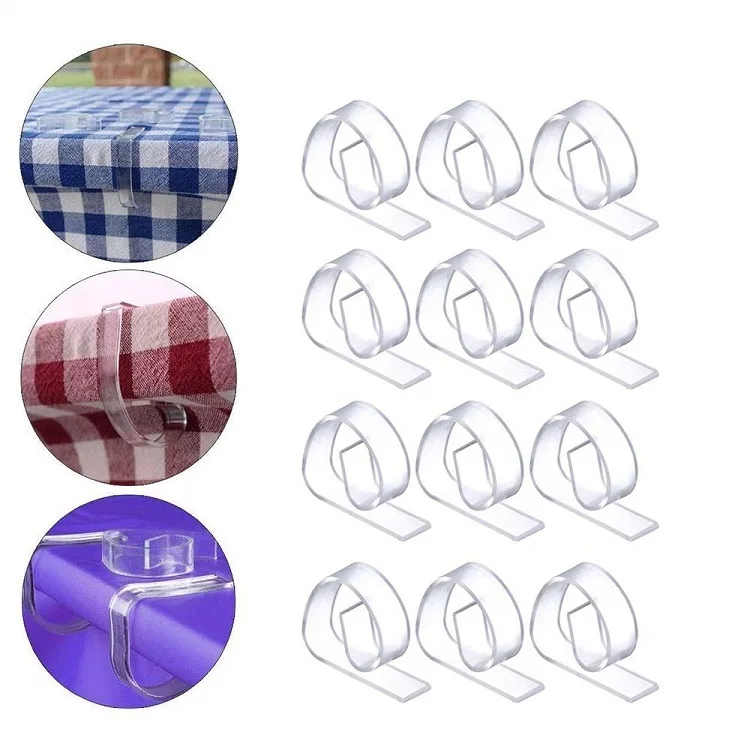 
Clear Plastic Tablecloth Clips Table cloth Cover Clips Picnicking Accessory 