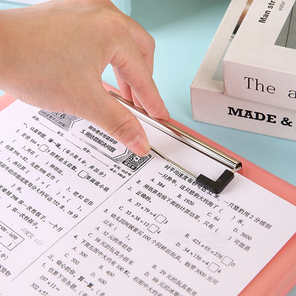 New Promotional Eco-friendly Slim Plastic Clip board with Portable Storage paper Organizer Nursing Clipboard for office supplies