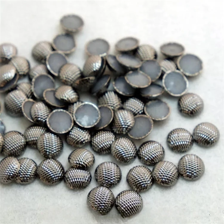 Customized Surface Treatment Pattern Round Convex Soft Gold Star Hot Fix Nailhead For Decoration