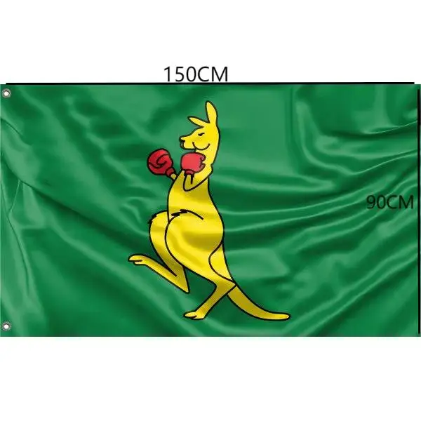 High Quality Low Price Promotional Advertising 3x5 FT Outdoor Indoor Australian National Symbol  Custom Boxing Kangaroo Flag