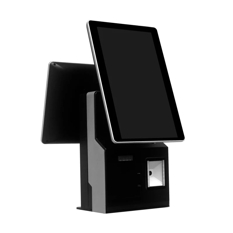 15.6 Inch All-in-One POS Terminal Machine with Dual Touch Screen Cash Register Printer and Scanner