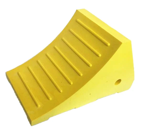 Indonesia hot sales polyurethane wheel chock for mining truck trailer wheel chock