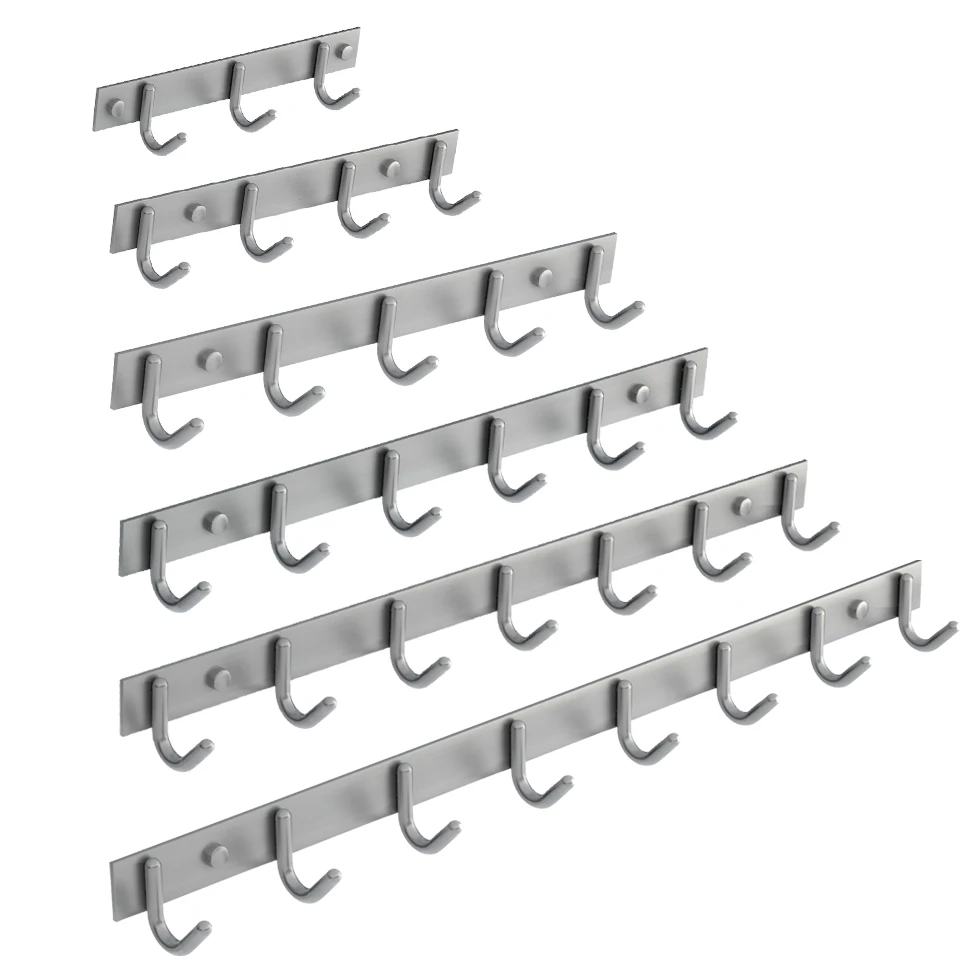Robe Hooks Wall Mounted OEM Aluminum Bathroom Clothes Hook Stainless Steel Kitchen and Bathroom Robe Hook