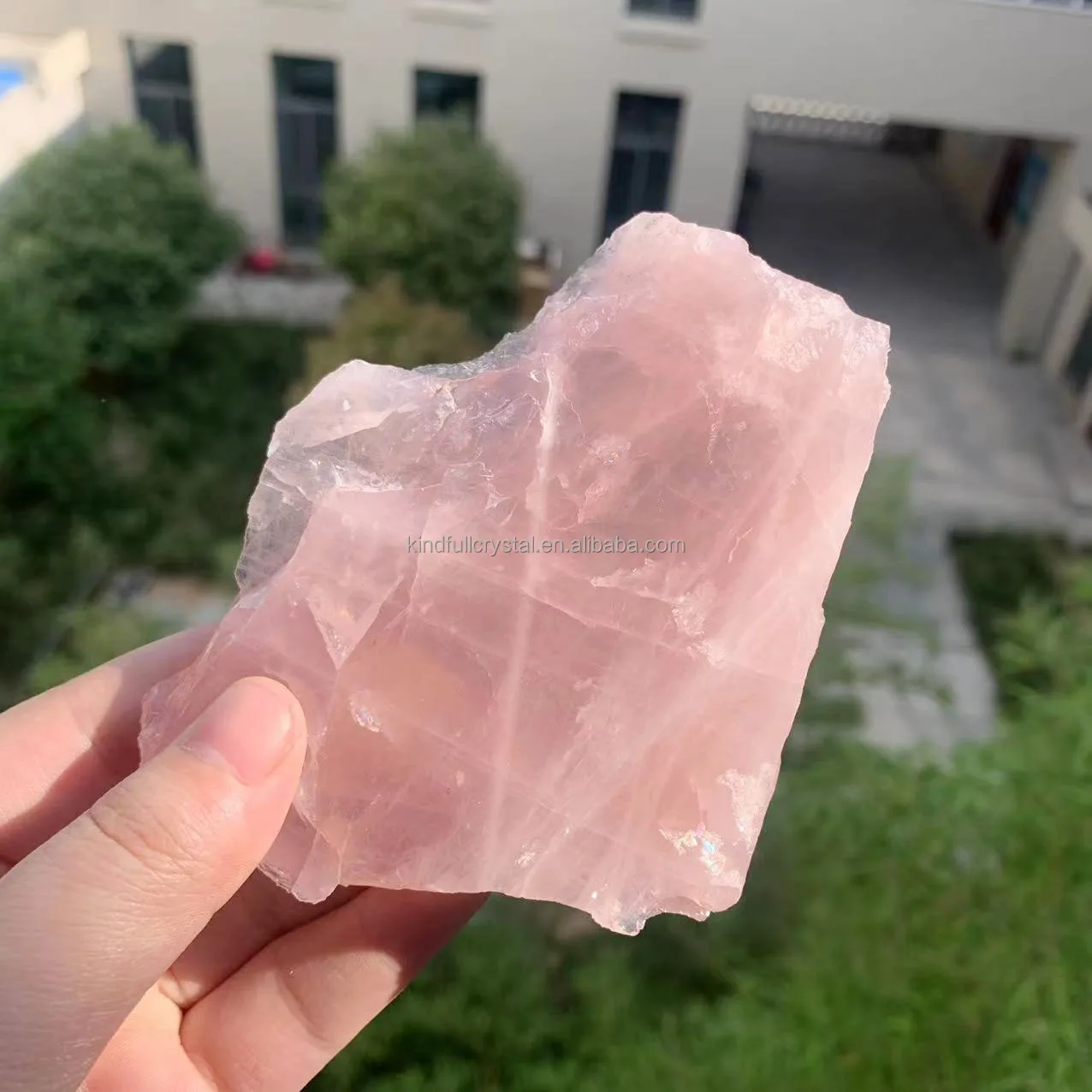 High Quality Natural pink  Crystal Slice free form rose quartz slab for fengshui