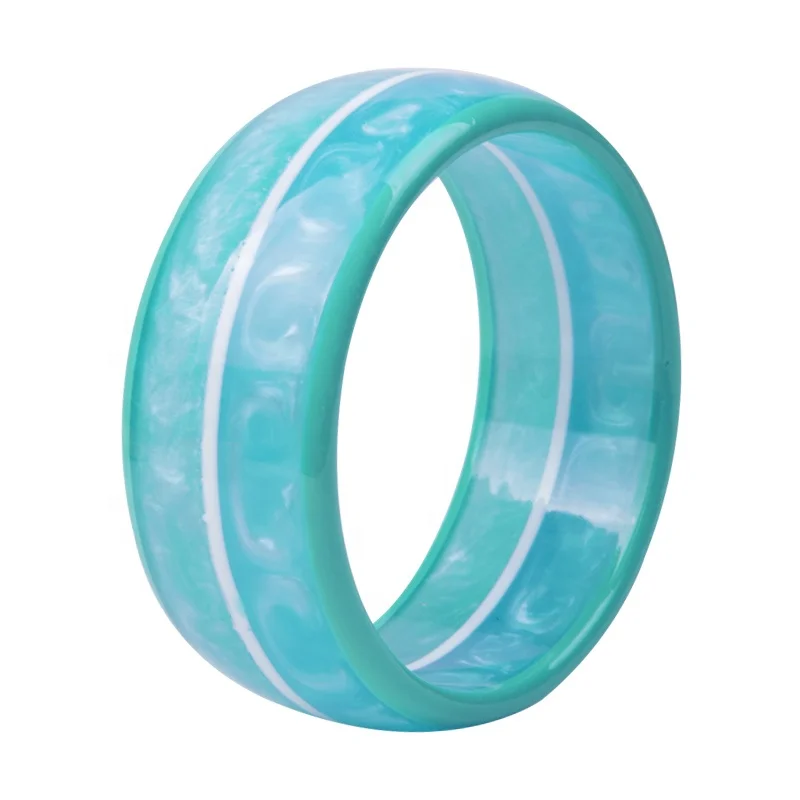 Factory Customized Best Selling Clear Jade ColourResin Bracelet Bangle White Stripe Polygon Resin Bracelet Bangle Jewelry