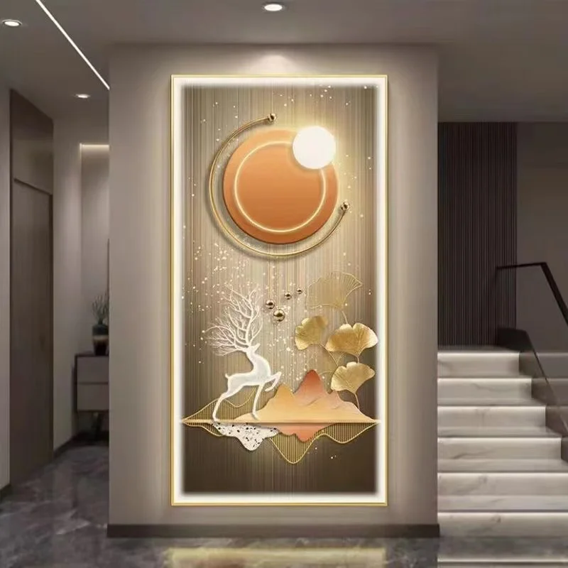 140*70 with Light dropshipping products 3d Metal Handicraft decoration living room wall creative iron wall art hanging