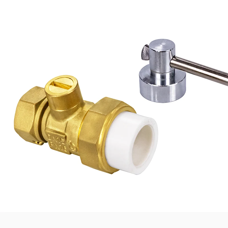 TMOK High Quality Independent Design Brass PPR Lockable Ball Valve For Water Meter