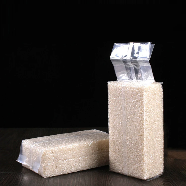 Commercial Dried Coarse Sorghum Transparent Back Seal Package Grain Vacuum Pouch Printed Packaging Bag for Rice Bean