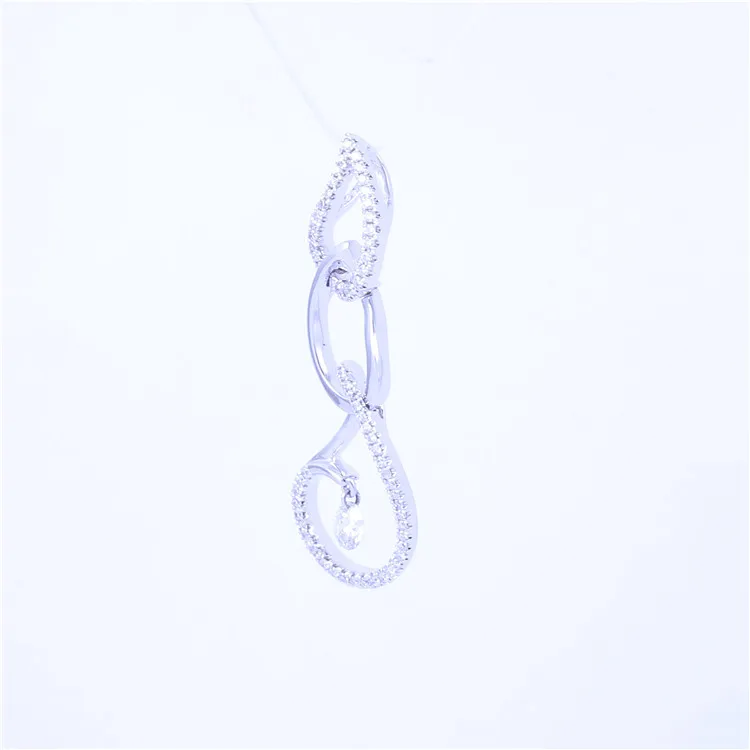 Лидер продаж Пользовательские алмазный кулон 18 К твердого белого золота для девочки