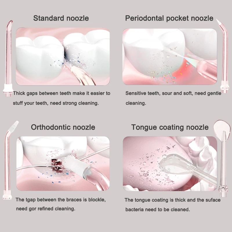 High Quality Electronic Cordless Oral Irrigator For Tooth 200ml Portable Rechargeable Dental Water Flooser