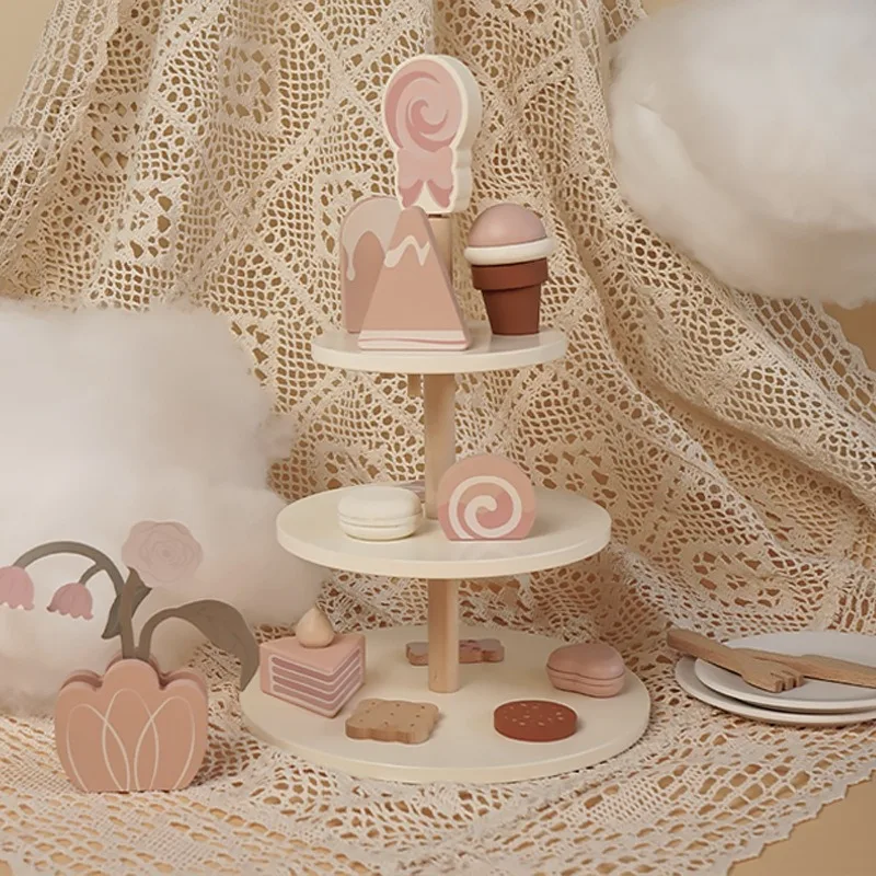 New Design Three Tier Dessert Toy Montessori Educational Toys Teapot And Kitchen Set With Simulation