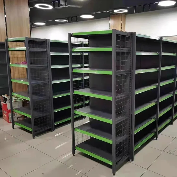 Современный розничный магазин металлические стеллажи продуктовый супермаркет для продажи