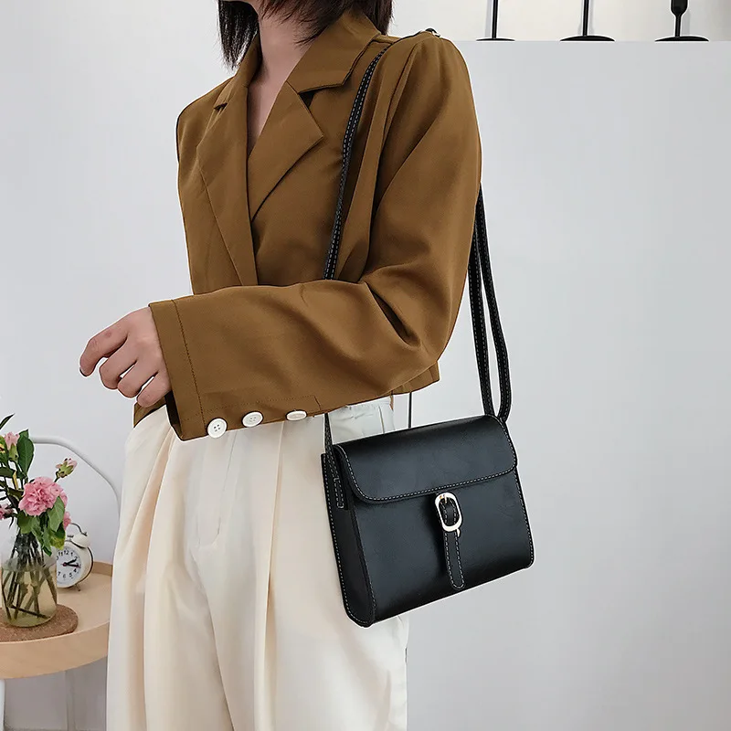 Fashion Vintage Messenger Bag Women PU Leather Crossbody Lady Shoulder Bag