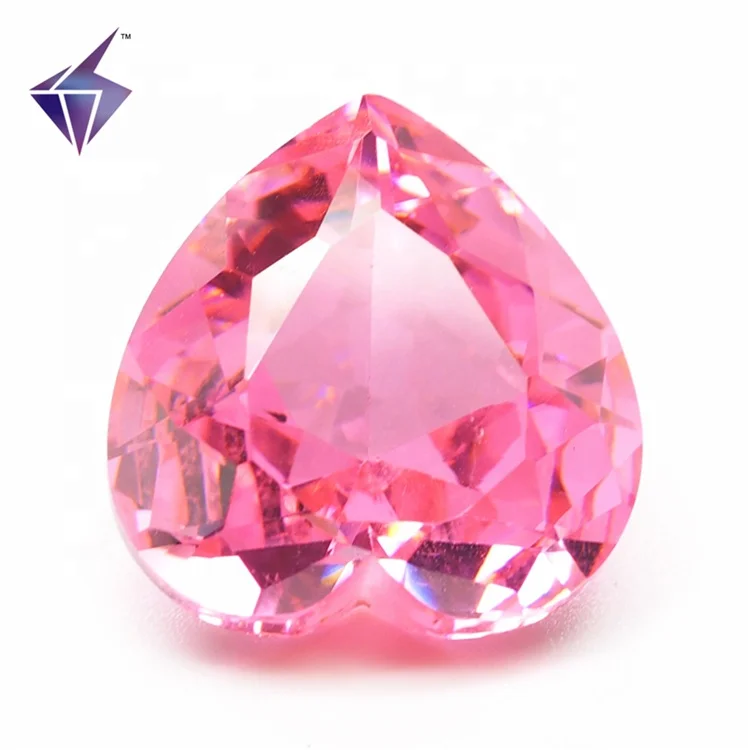 Pink CZ Stone Heart Shaped Cubic Zirconia Stone