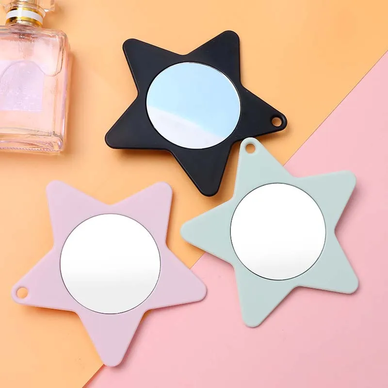 MU New Five pointed Star Makeup Mirror Portable Small Star Cute Beauty Mirror Plastic Hanging Mirror