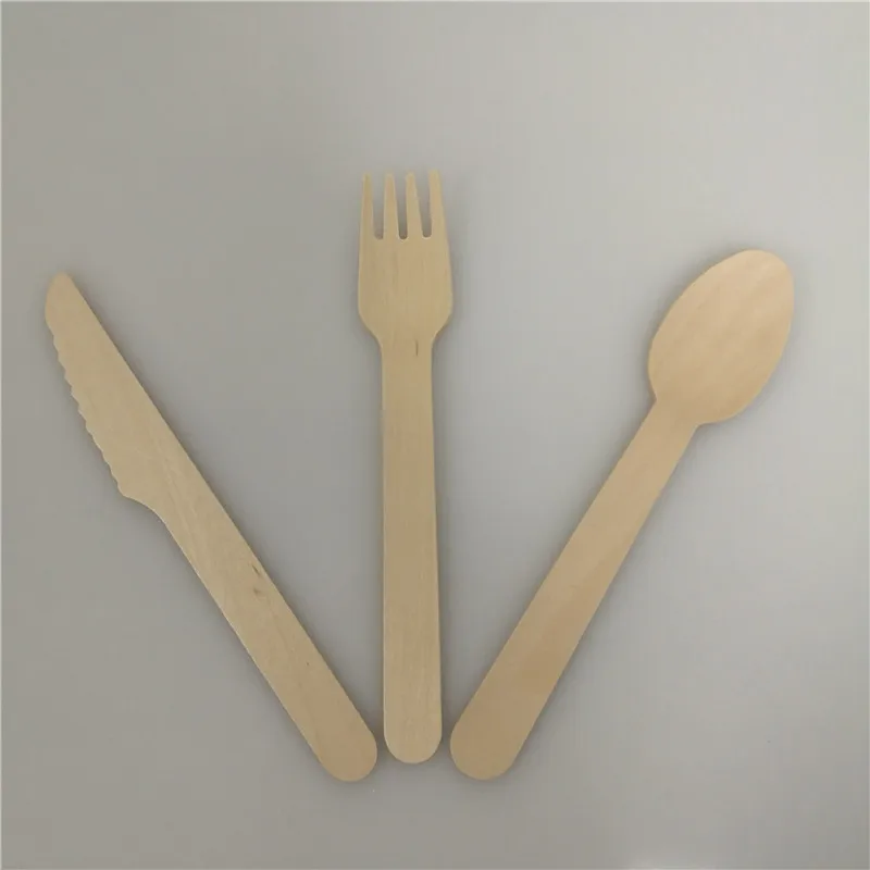China wholesale 100% biodegradable 140mm disposable wooden flatware