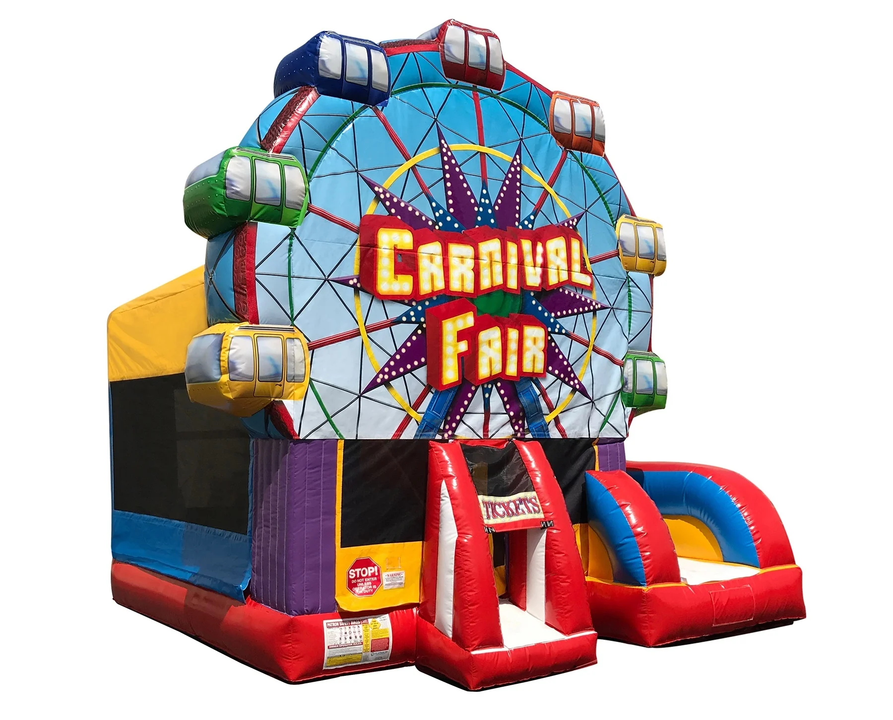 wholesale inflatable  Carnival Fair Combo Carnival 5 in 1 Combo carnival theme bounce house