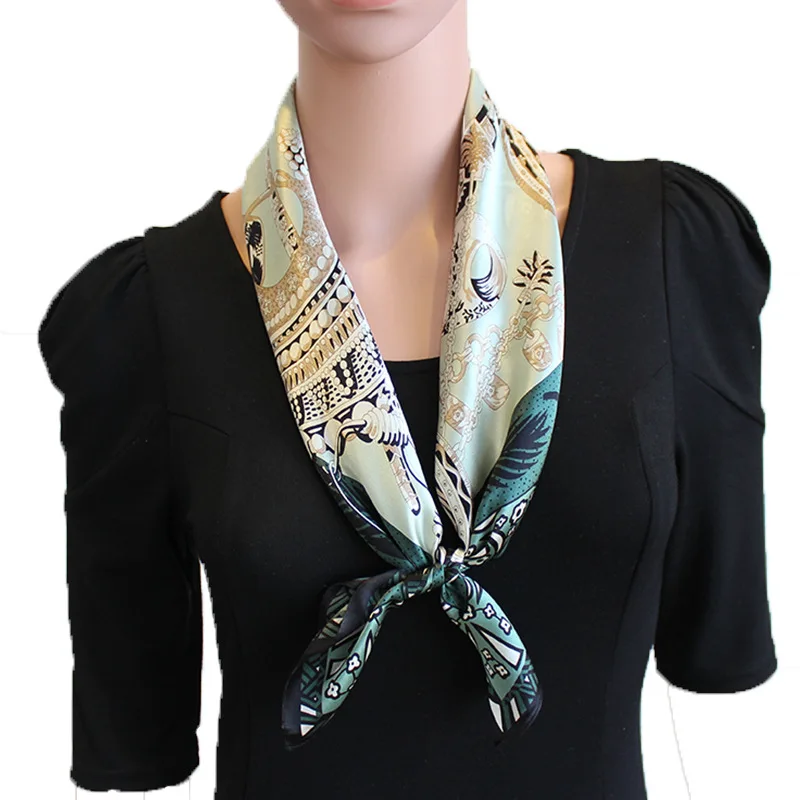 Однотонный атласный шелковый шарф silk70Square, шелк тутового шелкопряда, маленький шелковый шарф для женщин