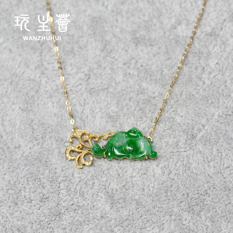 Wholesale price 18K pure gold Diamond bat necklace for women pendant necklace gold plated