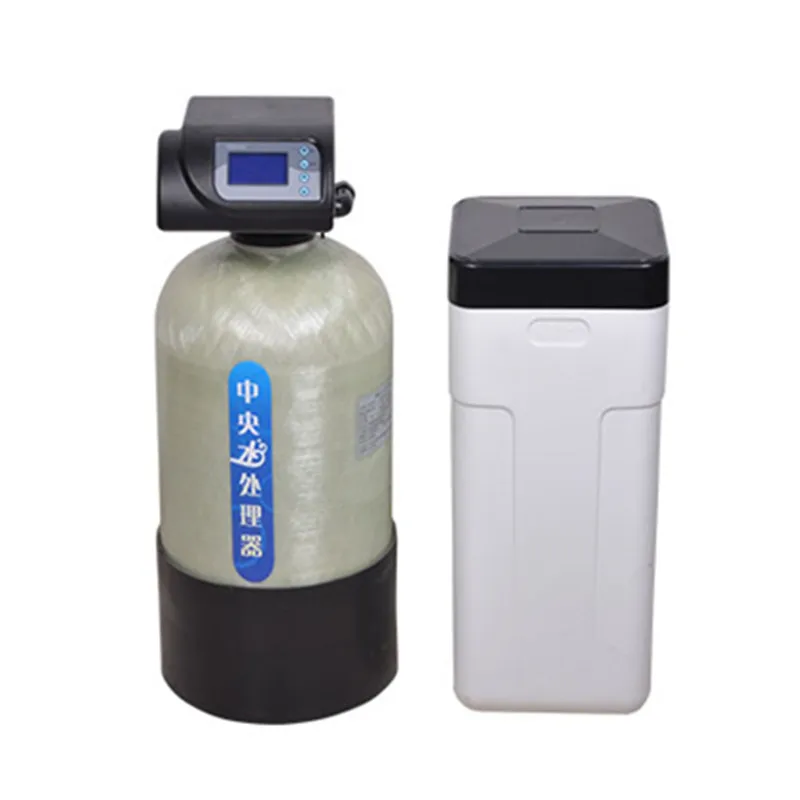Split type automatic small water softener machine with KEMAN control valve 1017 resin tank 25L softening salt box