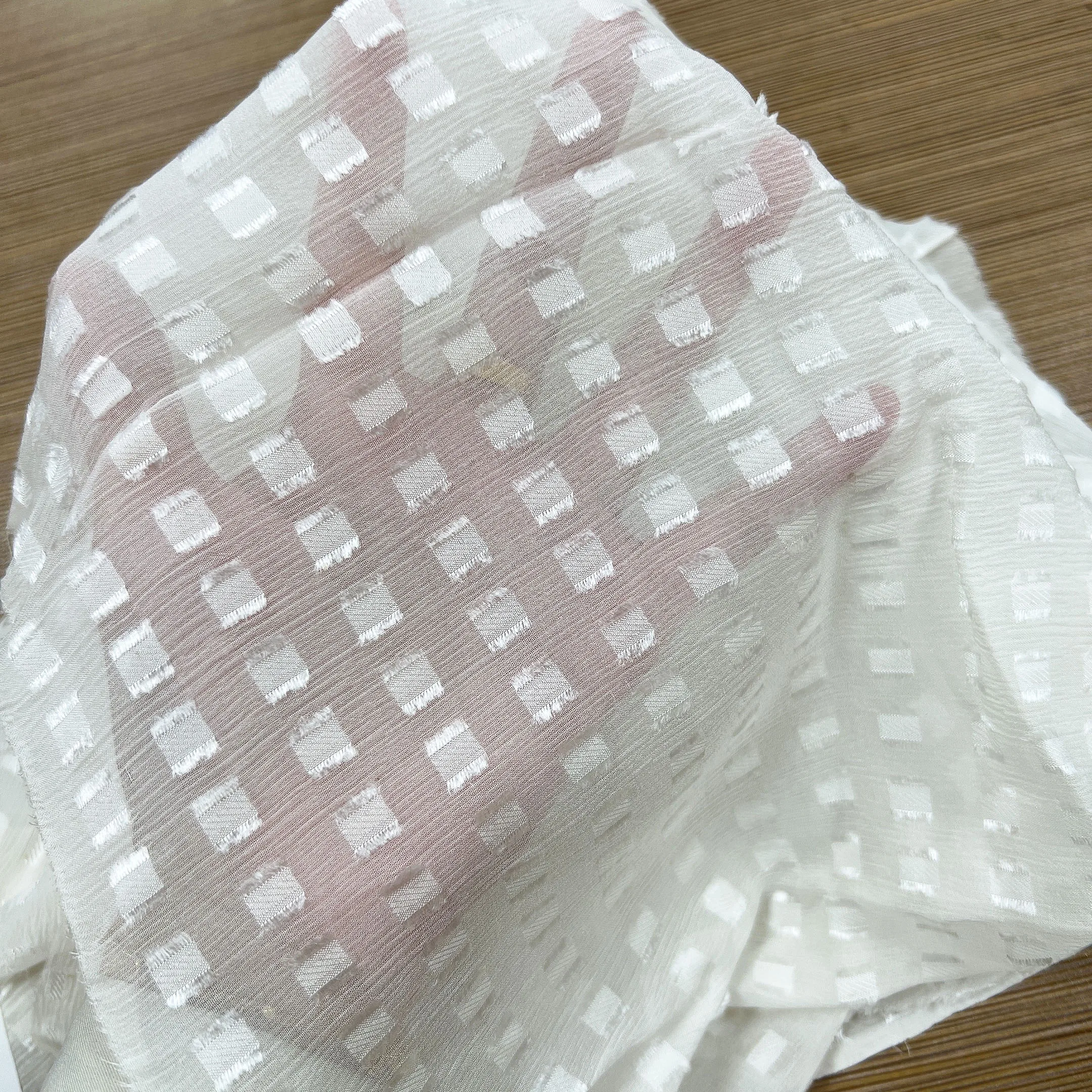 Wholesale  White Color Customized Color Silk Jacquard Fabric Pure Silk Brocade Fabric Chinese Silk Fabric