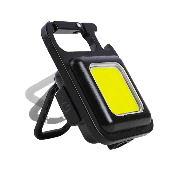 Factory Wholesale Rechargeable Mini Keychain COB Flashlights Portable Pocket Work Light with Bottle Opener
